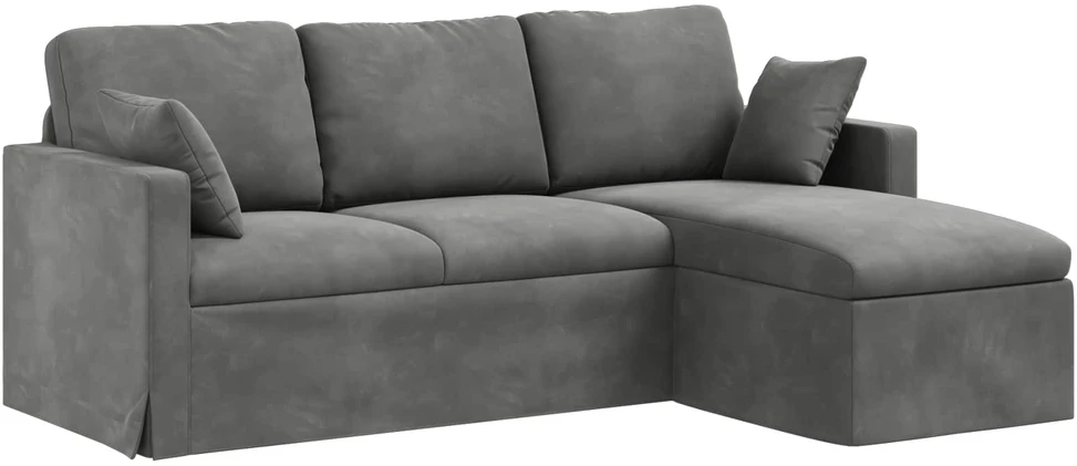 Sofa Tamsiai pilka 198 x 134 x 80 cm Aksomas