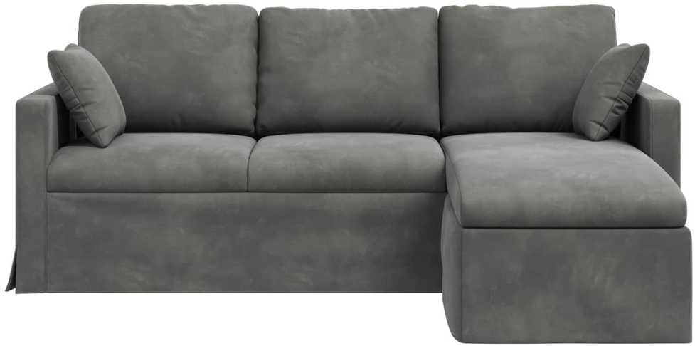 Sofa Tamsiai pilka 198 x 134 x 80 cm Aksomas