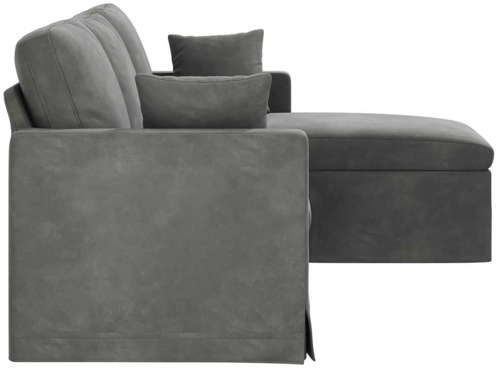 Sofa Tamsiai pilka 198 x 134 x 80 cm Aksomas