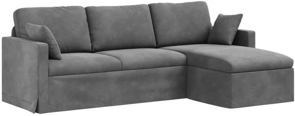 Sofa Tamsiai pilka 228 x 134 x 80 cm Aksomas
