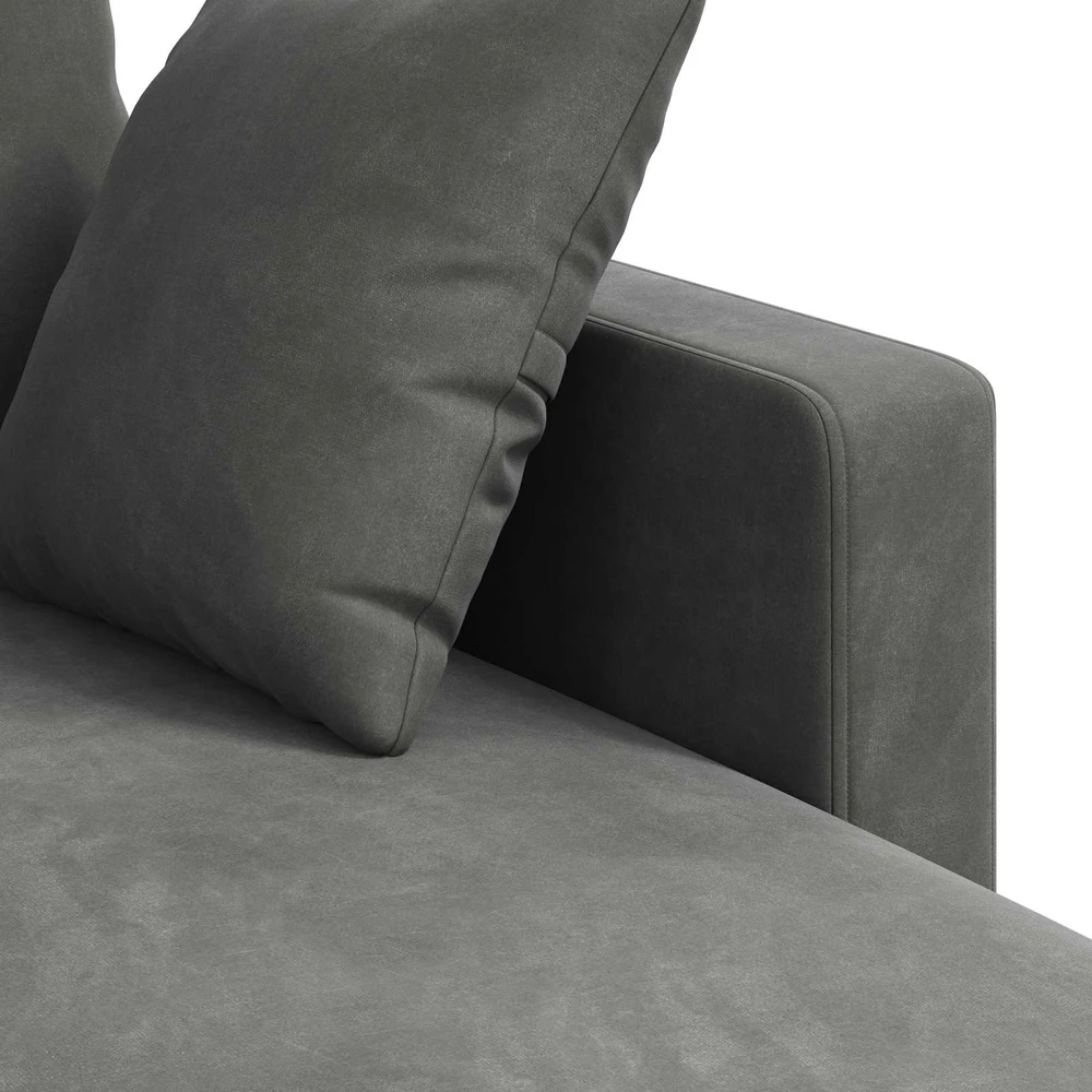 Sofa Tamsiai pilka 198 x 134 x 80 cm Aksomas