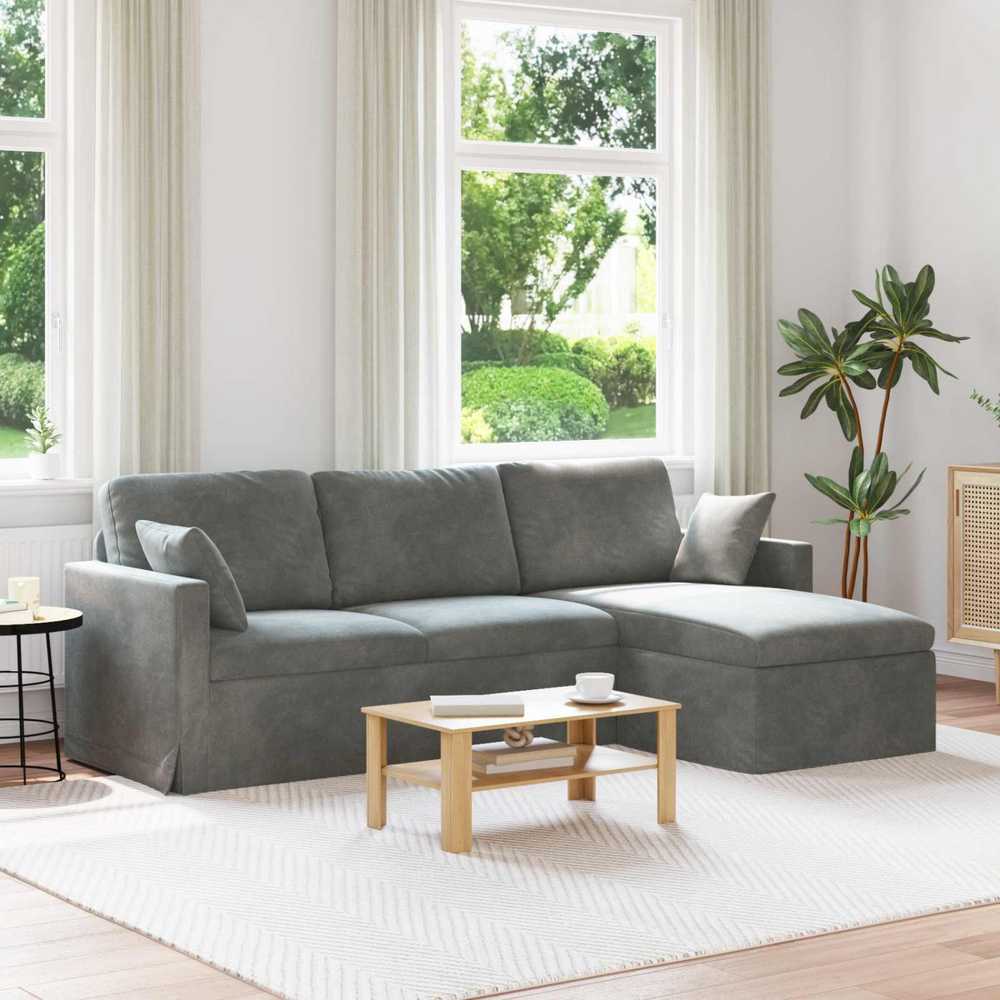 Sofa Tamsiai pilka 228 x 134 x 80 cm Aksomas