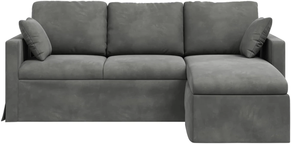 Sofa Tamsiai pilka 198 x 134 x 80 cm Aksomas