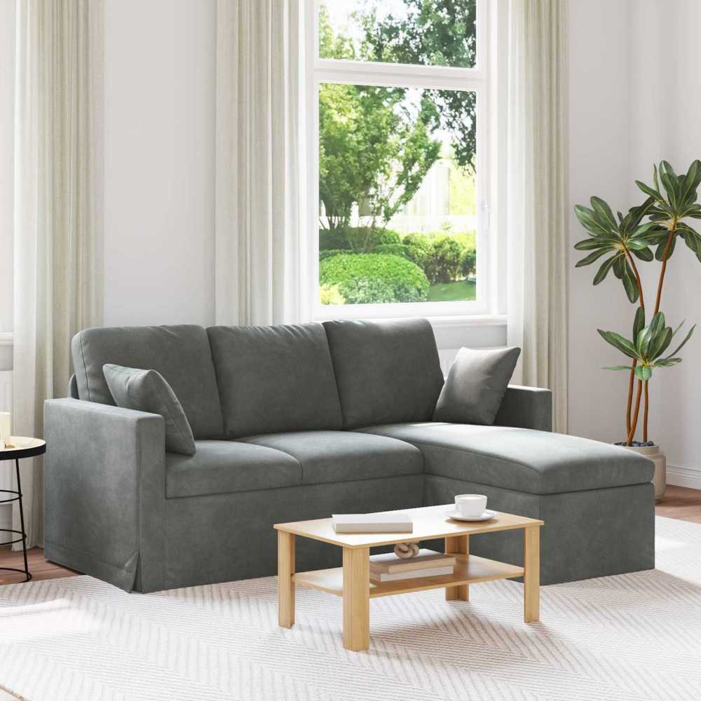 Sofa Tamsiai pilka 178 x 134 x 80 cm Aksomas