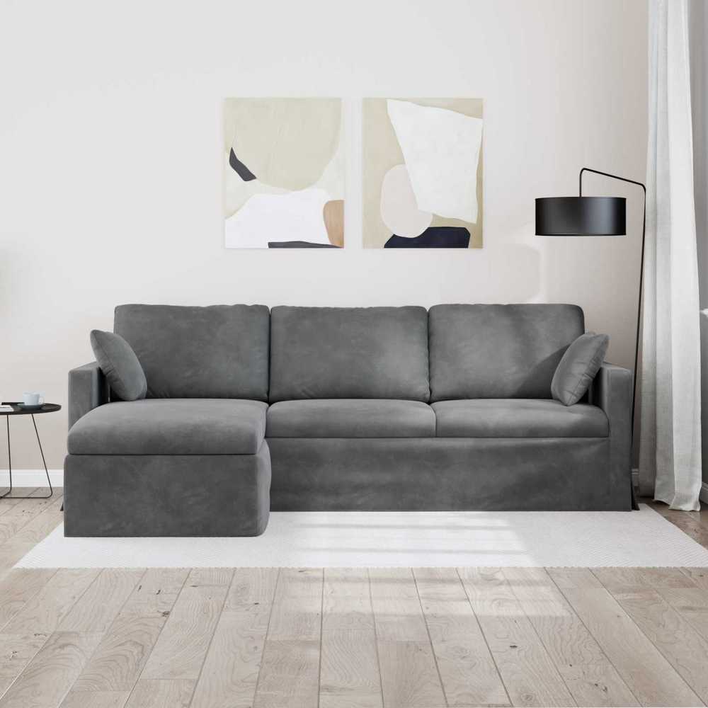 Sofa Tamsiai pilka 228 x 134 x 80 cm Aksomas