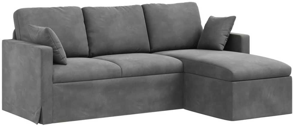 Sofa Tamsiai pilka 198 x 134 x 80 cm Aksomas
