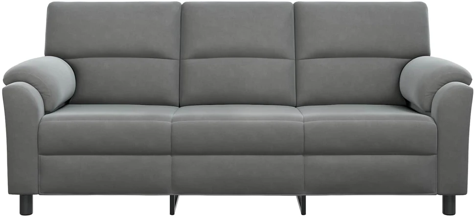 Sofa Tamsiai pilka 214 x 85 x 93 cm Aksomas