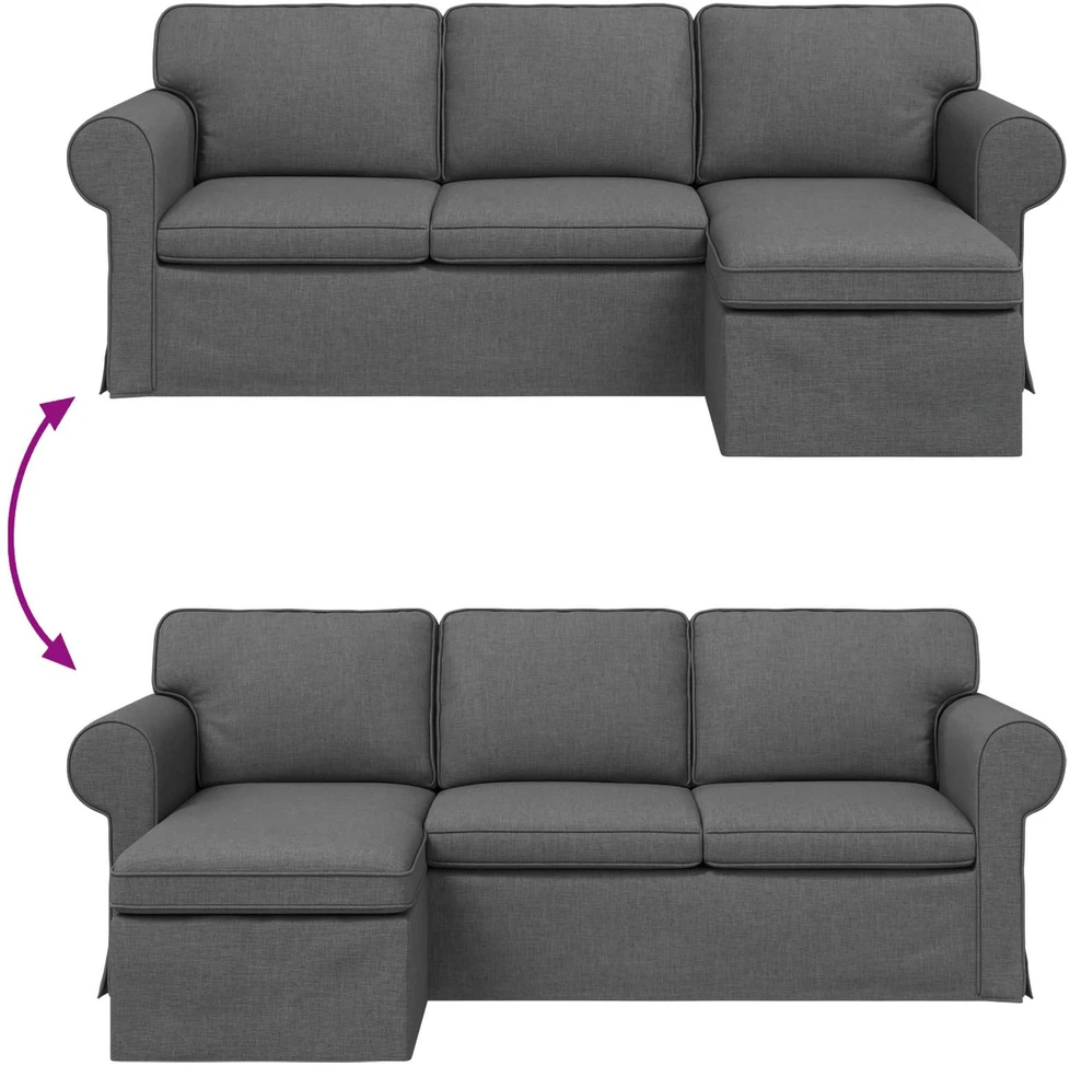 Sofa Tamsiai pilka 215 x 138 x 80 cm Metalas