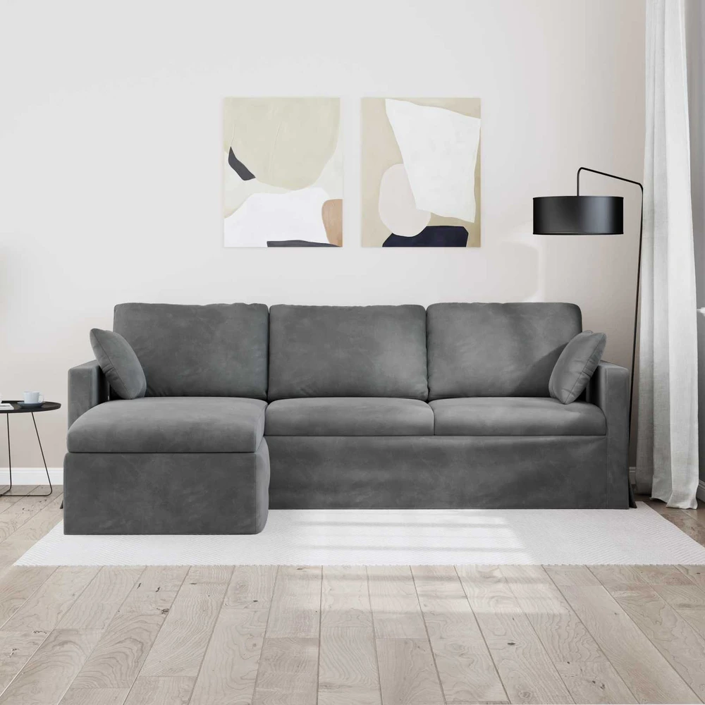 Sofa Tamsiai pilka 228 x 134 x 80 cm Aksomas