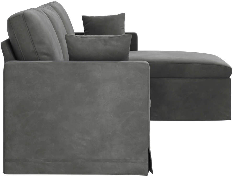Sofa Tamsiai pilka 228 x 134 x 80 cm Aksomas