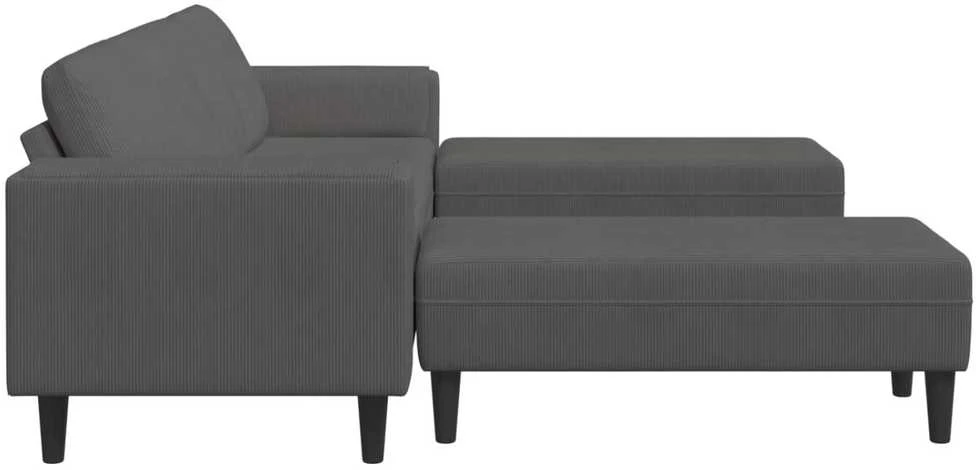 Sofa Tamsiai pilka 250 x 188 x 76 cm Kordūrinis audinys