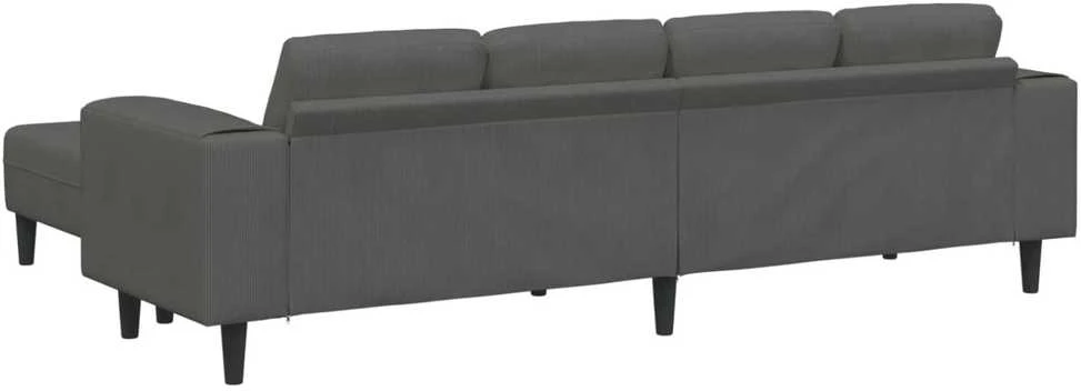 Sofa Tamsiai pilka 250 x 188 x 76 cm Kordūrinis audinys