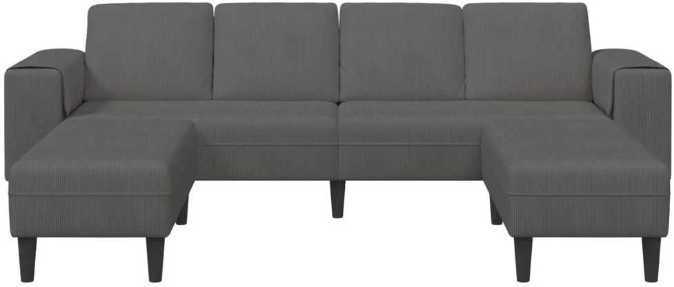 Sofa Tamsiai pilka 250 x 188 x 76 cm Kordūrinis audinys