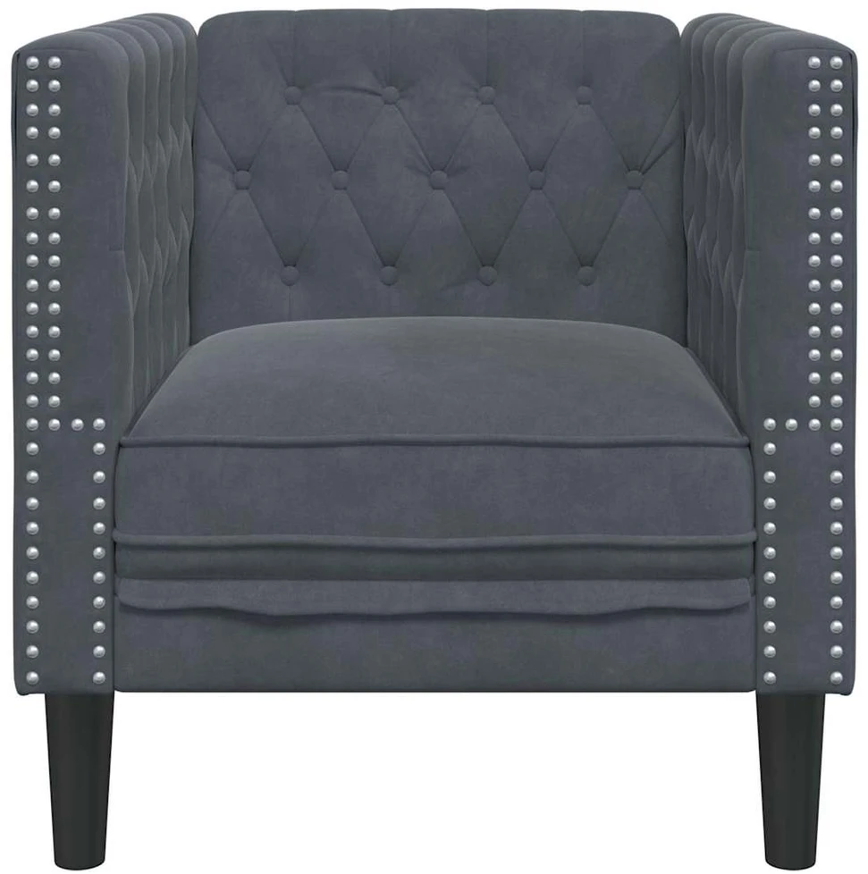 Sofa Tamsiai pilka 74,5 x 71 x 70,5 cm Aksomas