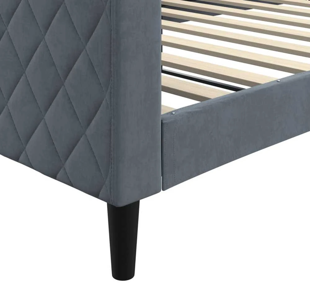 Sofa, tamsiai pilkos spalvos, 100x200cm, aksomas