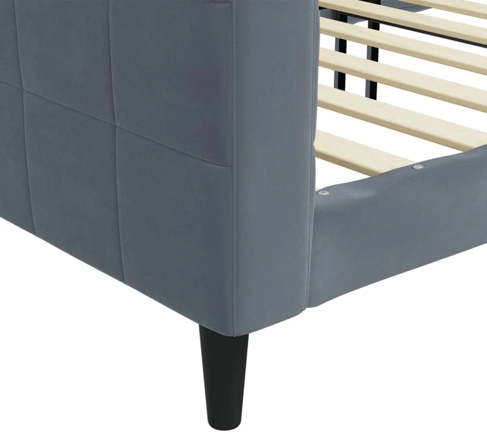Sofa, tamsiai pilkos spalvos, 80x200cm, aksomas