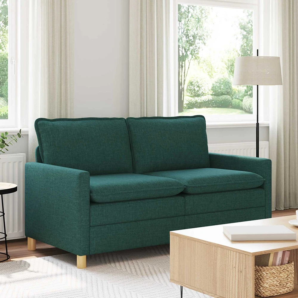 Sofa 2 vietos Tamsiai žalia 156 x 81 x 87,5 cm Audinys