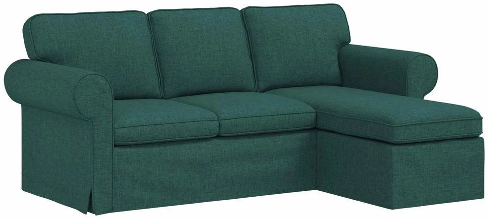 Sofa Tamsiai žalia 195 x 138 x 80 cm audinys