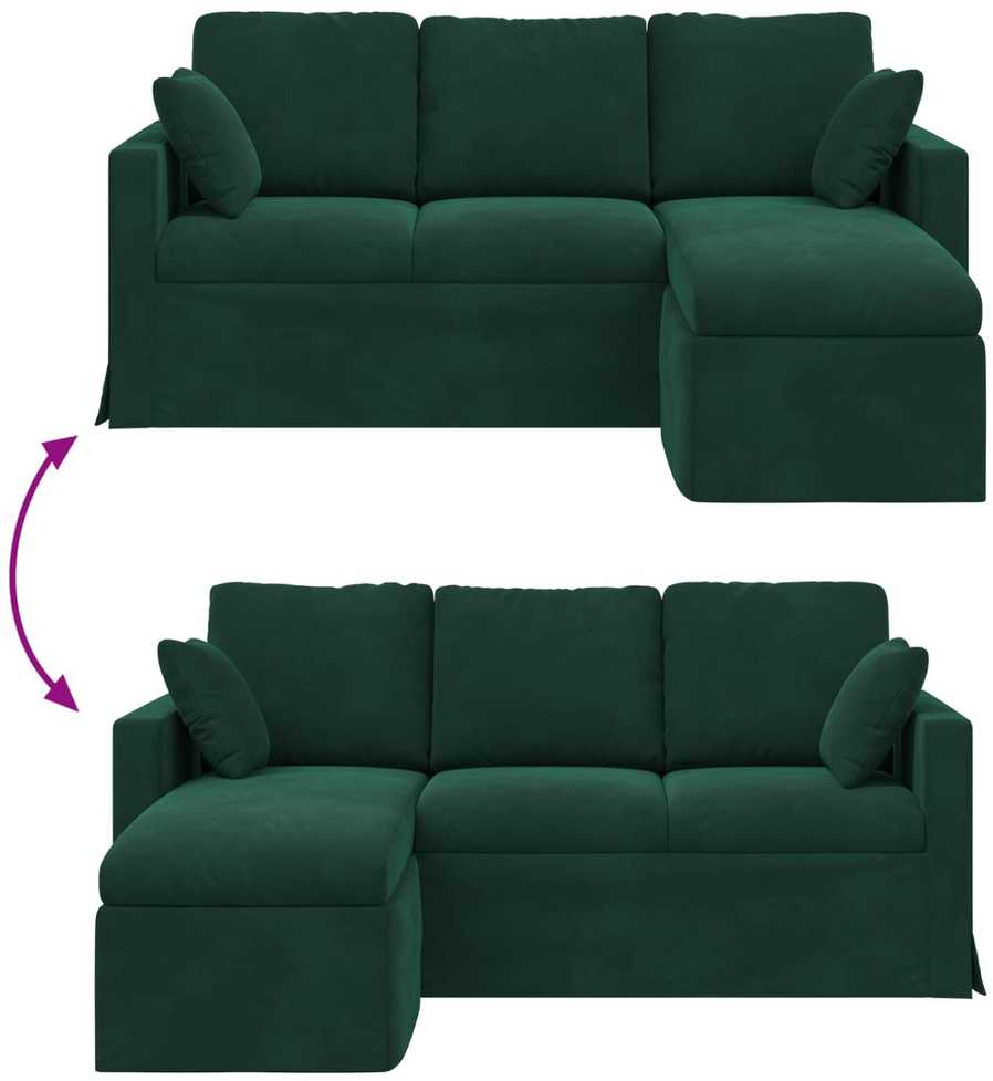 Sofa Tamsiai žalia 178 x 134 x 80 cm Aksomas