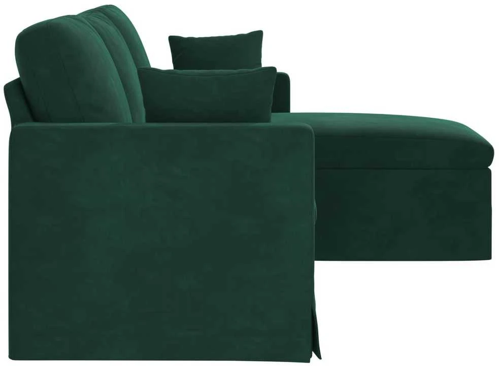 Sofa Tamsiai žalia 198 x 134 x 80 cm Aksomas