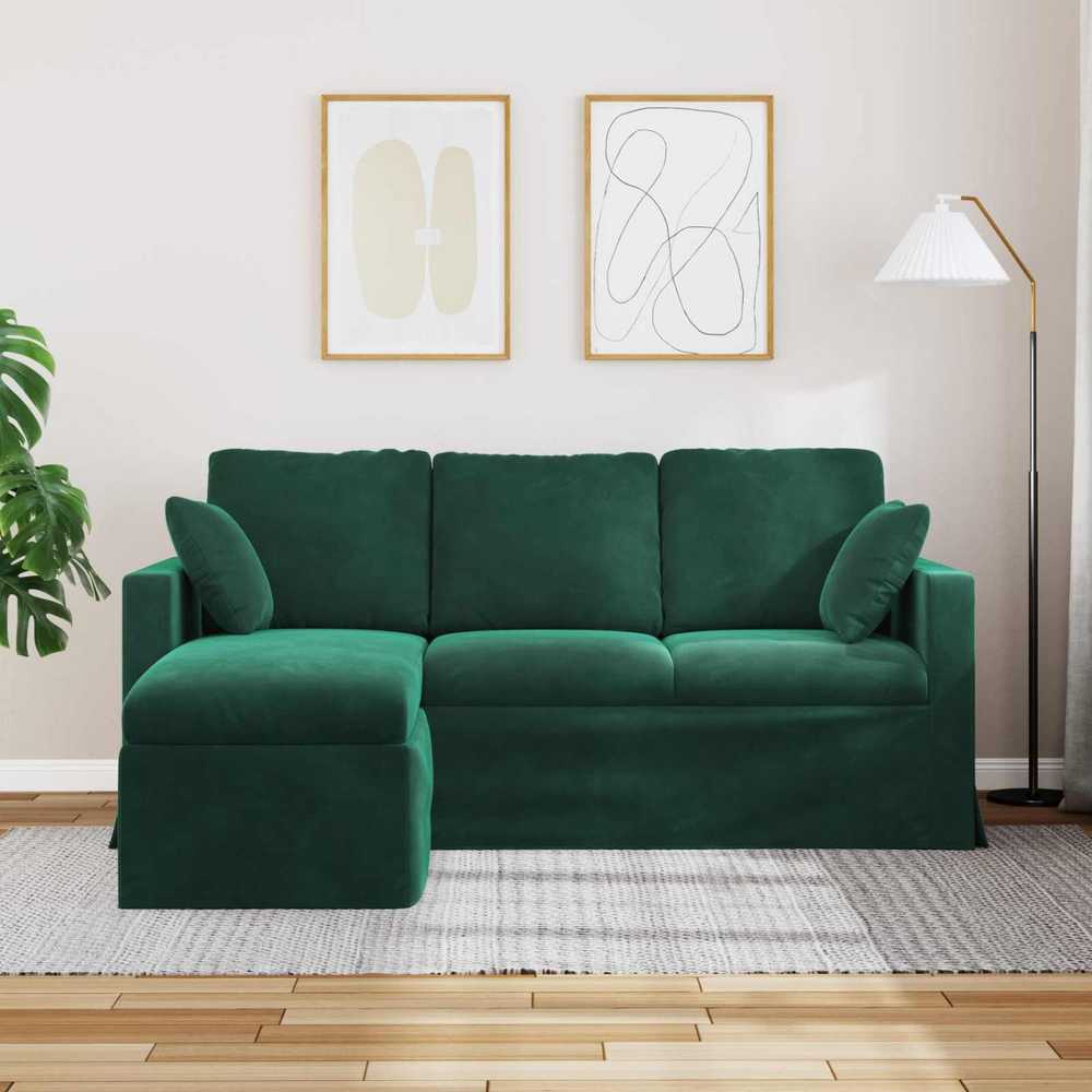 Sofa Tamsiai žalia 178 x 134 x 80 cm Aksomas