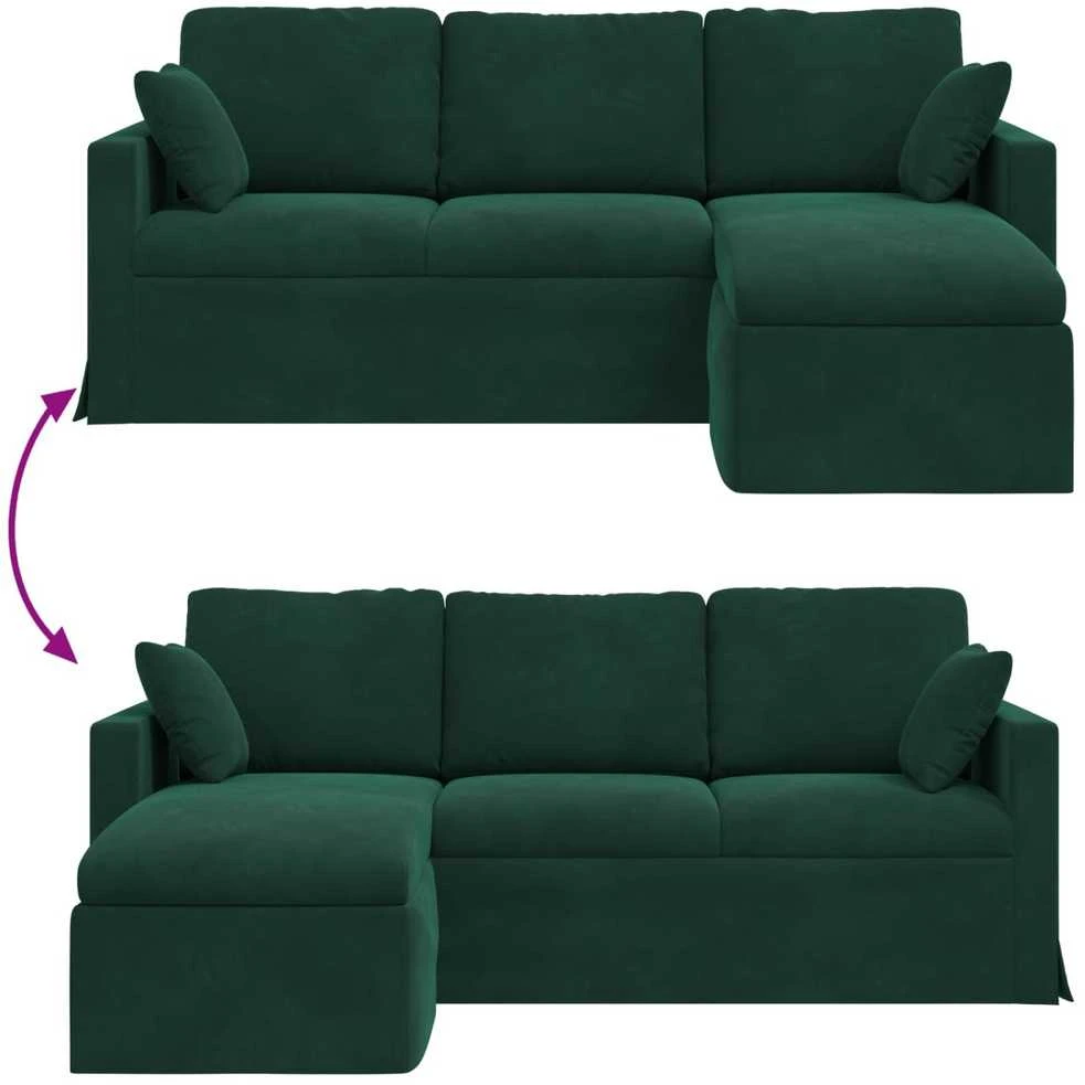 Sofa Tamsiai žalia 198 x 134 x 80 cm Aksomas