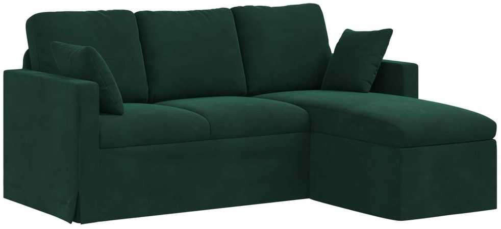 Sofa Tamsiai žalia 178 x 134 x 80 cm Aksomas