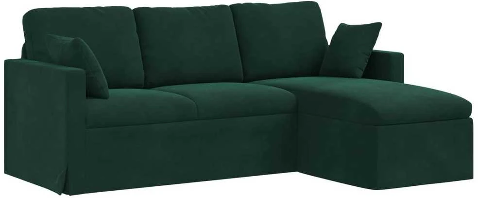 Sofa Tamsiai žalia 198 x 134 x 80 cm Aksomas