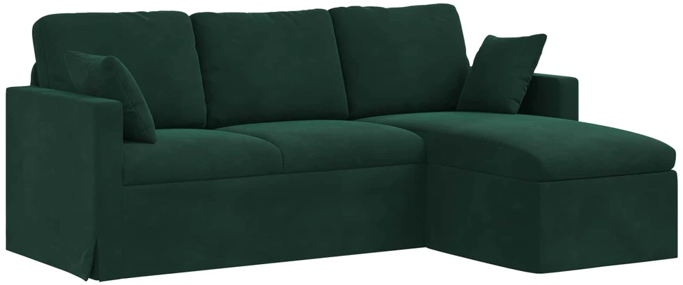 Sofa Tamsiai žalia 198 x 134 x 80 cm Aksomas