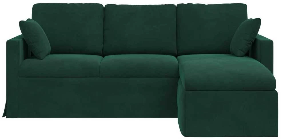 Sofa Tamsiai žalia 198 x 134 x 80 cm Aksomas
