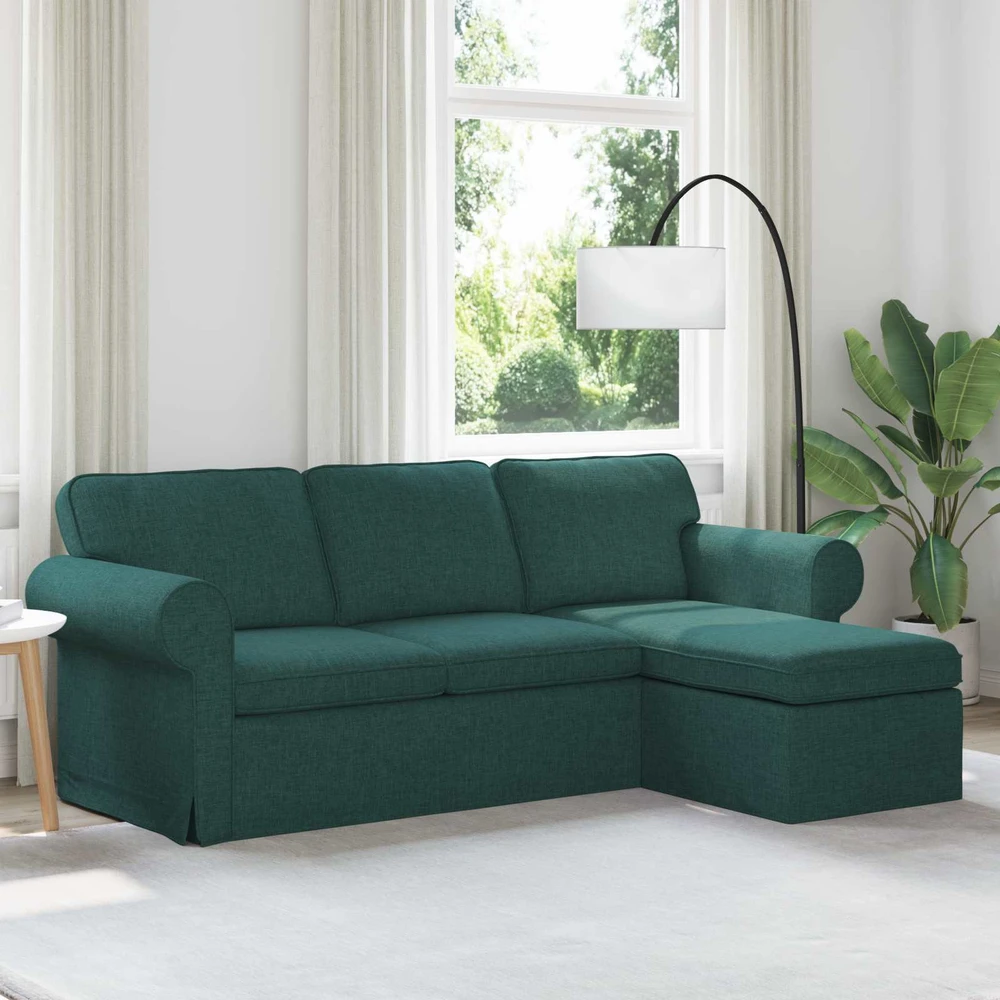 Sofa Tamsiai žalia 215 x 138 x 80 cm audinys