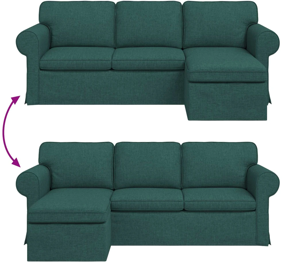 Sofa Tamsiai žalia 215 x 138 x 80 cm audinys