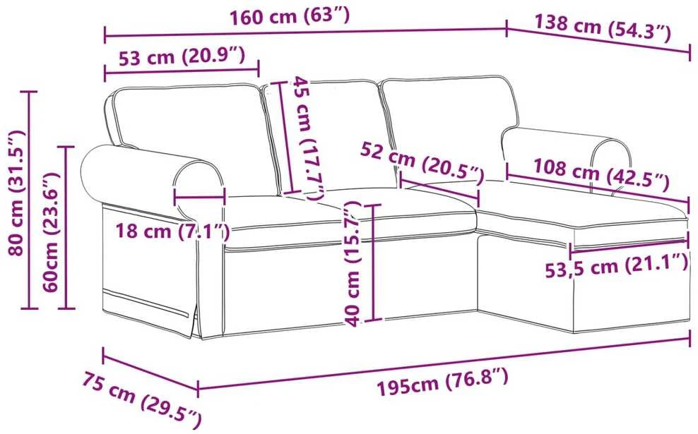 Sofa Tamsiai žalia 195 x 138 x 80 cm audinys