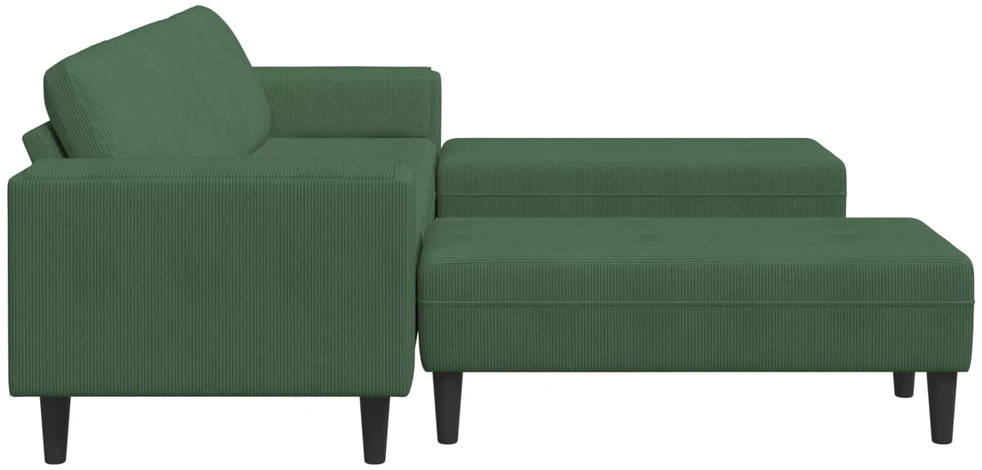 Sofa Tamsiai žalia 250 x 188 x 76 cm Kordūrinis audinys