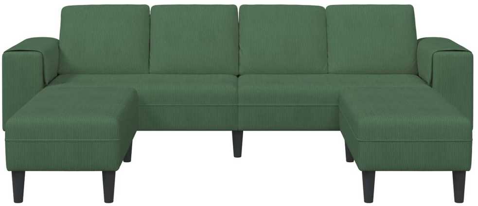 Sofa Tamsiai žalia 250 x 188 x 76 cm Kordūrinis audinys
