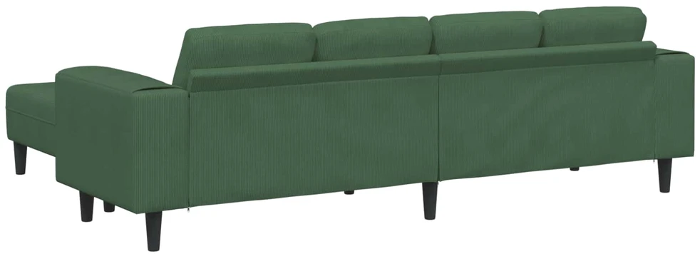 Sofa Tamsiai žalia 250 x 188 x 76 cm Kordūrinis audinys