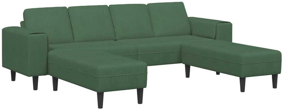 Sofa Tamsiai žalia 250 x 188 x 76 cm Kordūrinis audinys