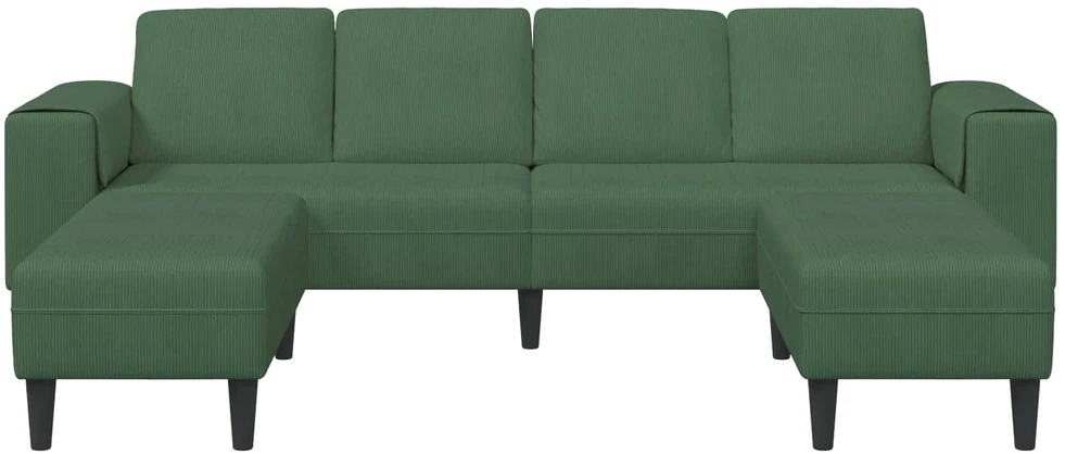 Sofa Tamsiai žalia 250 x 188 x 76 cm Kordūrinis audinys