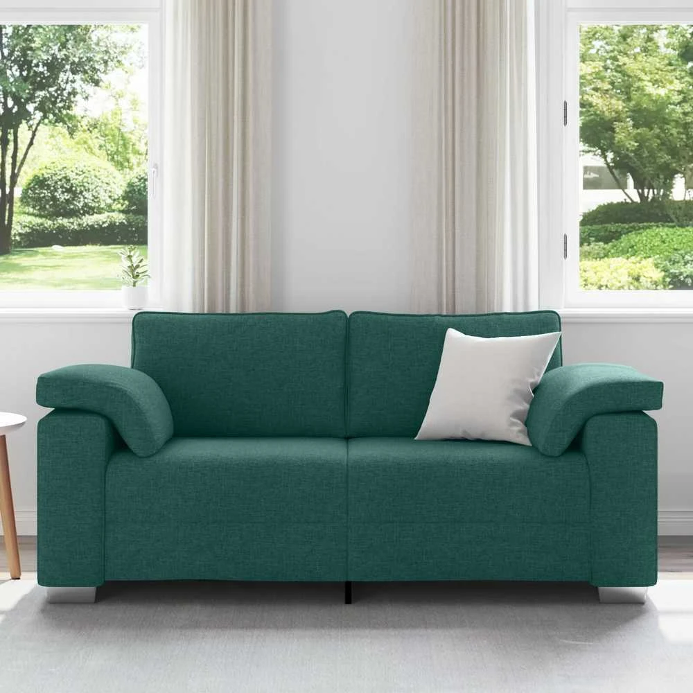 Dvivietė sofa Tamsiai žalia 180 cm audinys