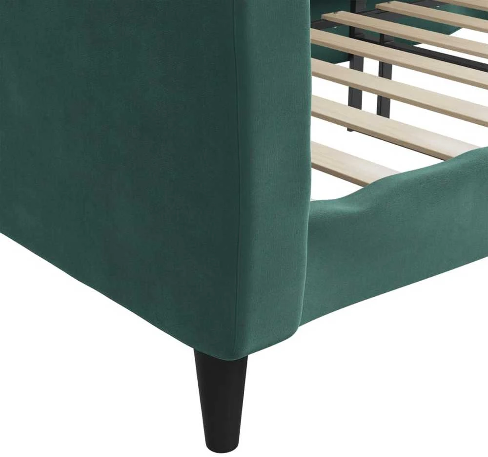 Sofa, tamsiai žalios spalvos, 90x200cm, aksomas