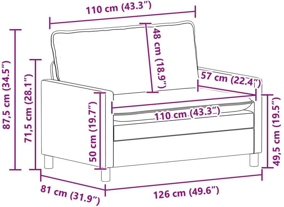 Sofa Turkio 126 x 81 x 87,5 cm Aksomas