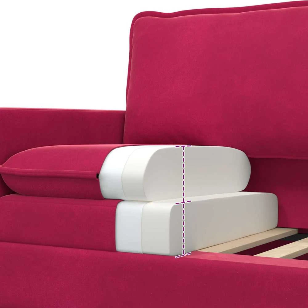 Sofa Vyno raudona 196 x 81 x 87,5 cm Aksomas