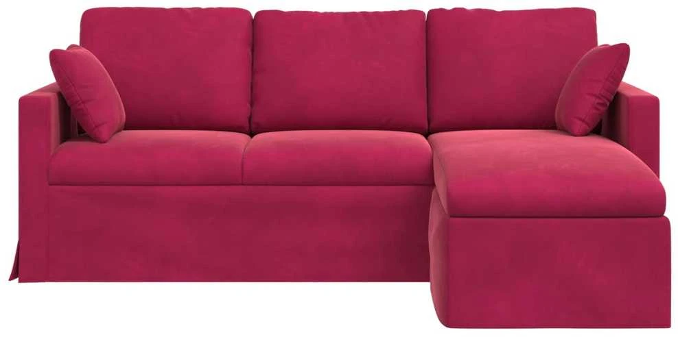 Sofa Vyno raudona 198 x 134 x 80 cm Aksomas