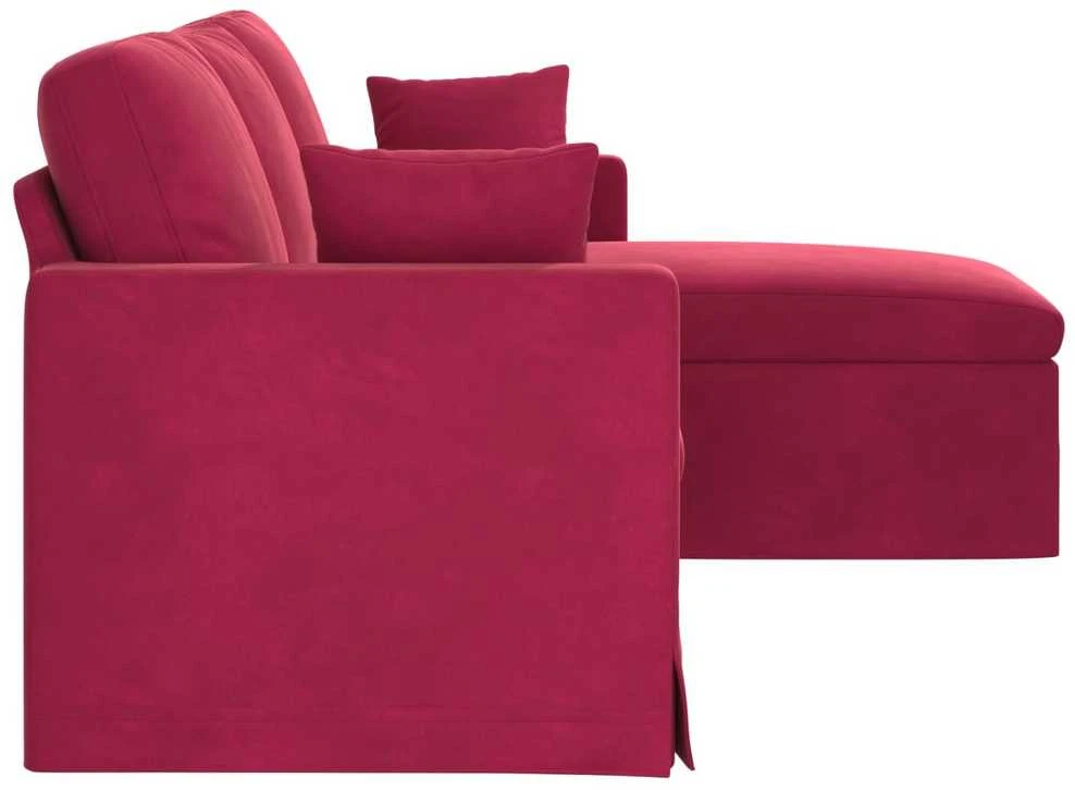 Sofa Vyno raudona 198 x 134 x 80 cm Aksomas