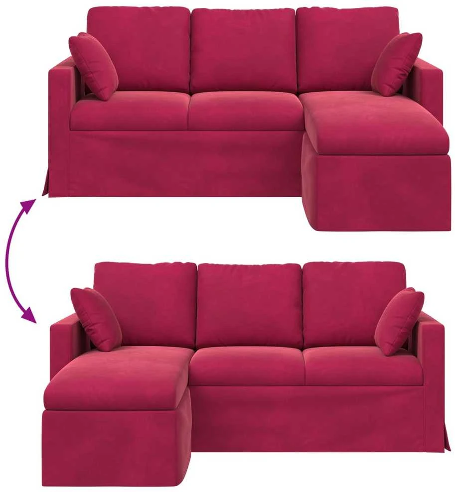 Sofa Vyno raudona 178 x 134 x 80 cm Aksomas