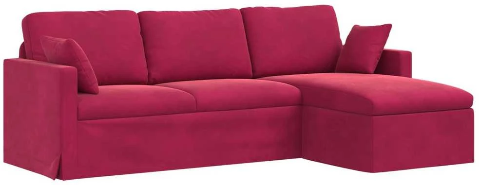 Sofa Vyno raudona 228 x 134 x 80 cm Aksomas