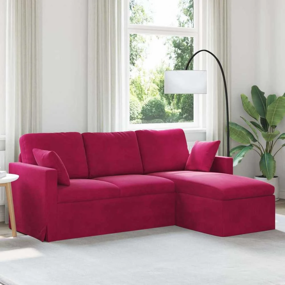 Sofa Vyno raudona 198 x 134 x 80 cm Aksomas