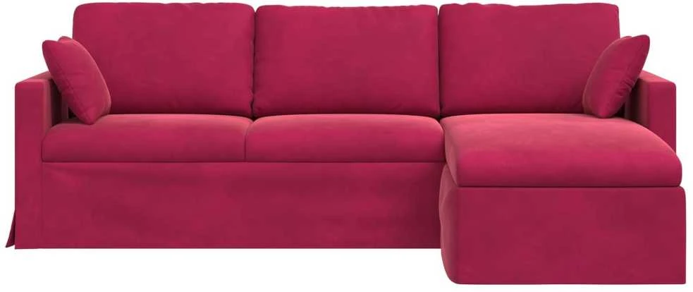 Sofa Vyno raudona 228 x 134 x 80 cm Aksomas