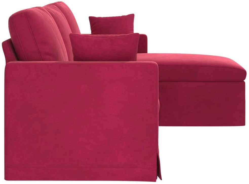 Sofa Vyno raudona 228 x 134 x 80 cm Aksomas