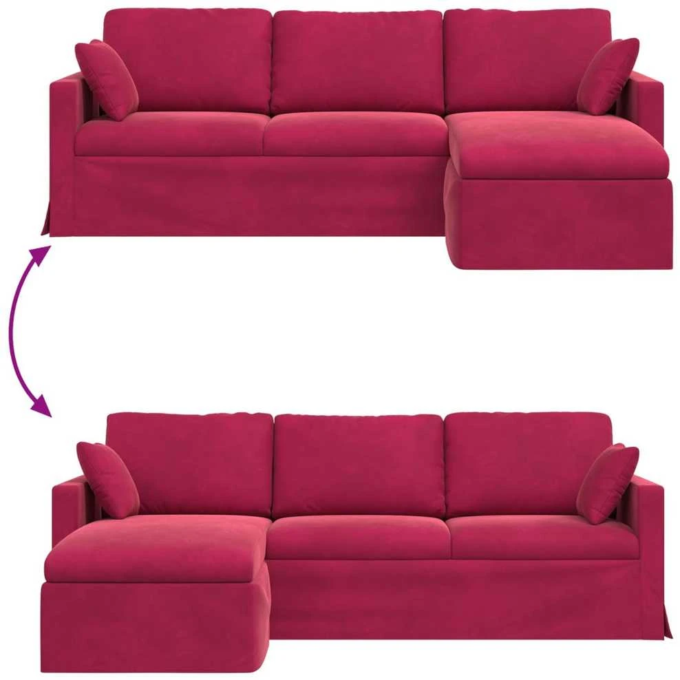 Sofa Vyno raudona 228 x 134 x 80 cm Aksomas